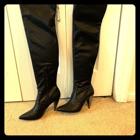 Black vegan leather over the knee BCBG Generation - Picture 2 of 6